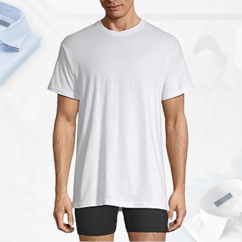 Stafford 4-Pack Men's Ultra Soft 100% Cotton Crew-Neck T-Shirt White