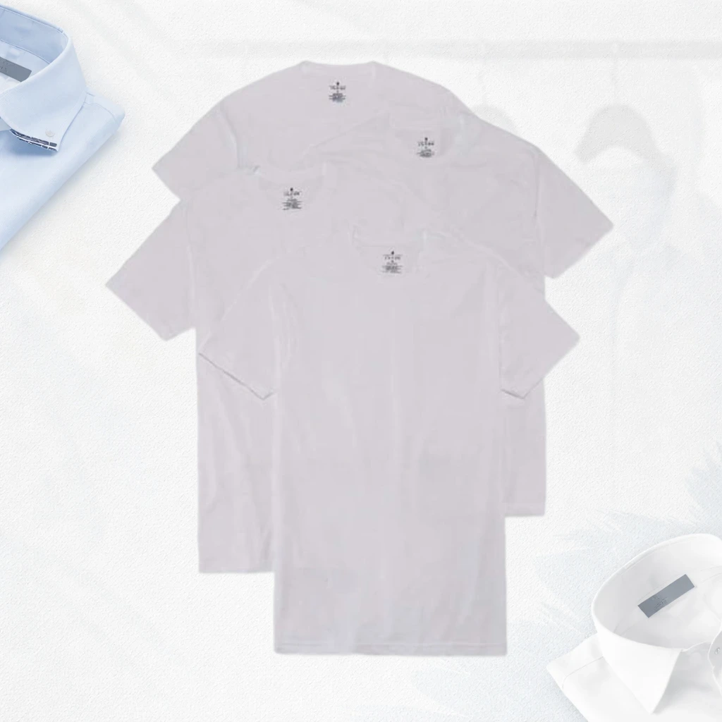 Stafford 4-Pack Men's Ultra Soft 100% Cotton Crew Neck T-Shirt White (X-Large)